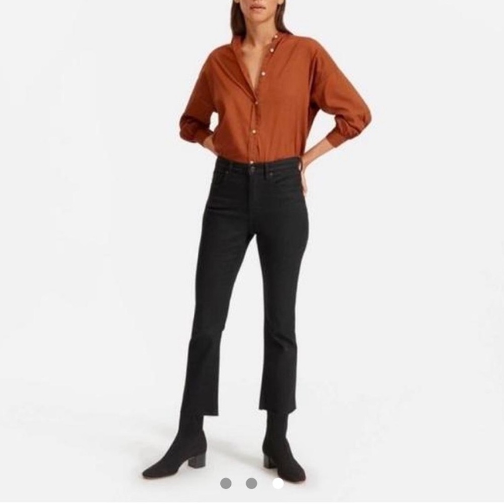 Everlane Black High Rise Kick Crop Flare Jeans